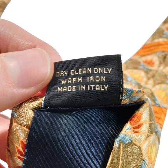 ERMENEGILDO ZEGNA 100% Silk Tie 59"x3.75" Multicolor Abstract Floral Maximalist - Picture 3 of 4